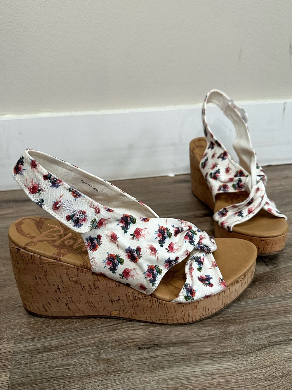 Blowfish Floral Cork Wedge Sandals
